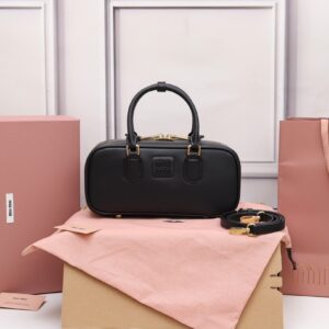 Miu Miu Padded Leather Top-Handle Bag – Nero