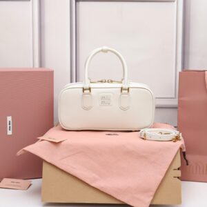 Miu Miu Chalk White Arcadie Leather Bag | Miu Miu
