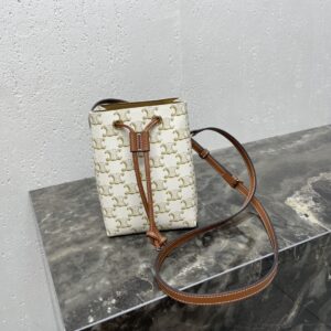 Celine MICRO SAILOR in TRIOMPHE CANVAS AND CALFSKIN – WHITE/TAN | CELINE