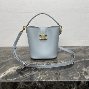 Celine MINI BUCKET LOUISE IN smooth calfskin – ICE BLUE