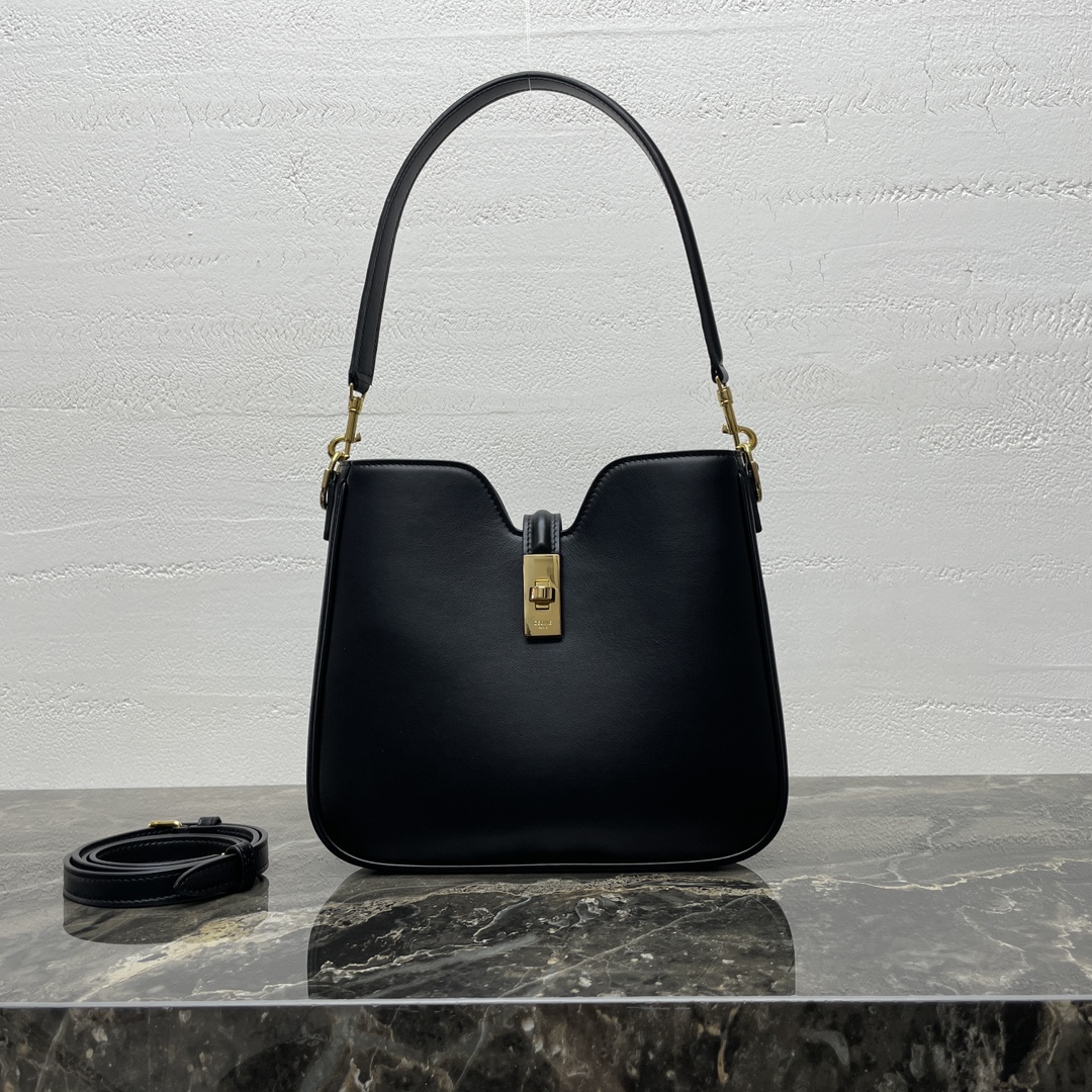 CELINE Smooth Calfskin Small Camille 16 Soft Bag Black