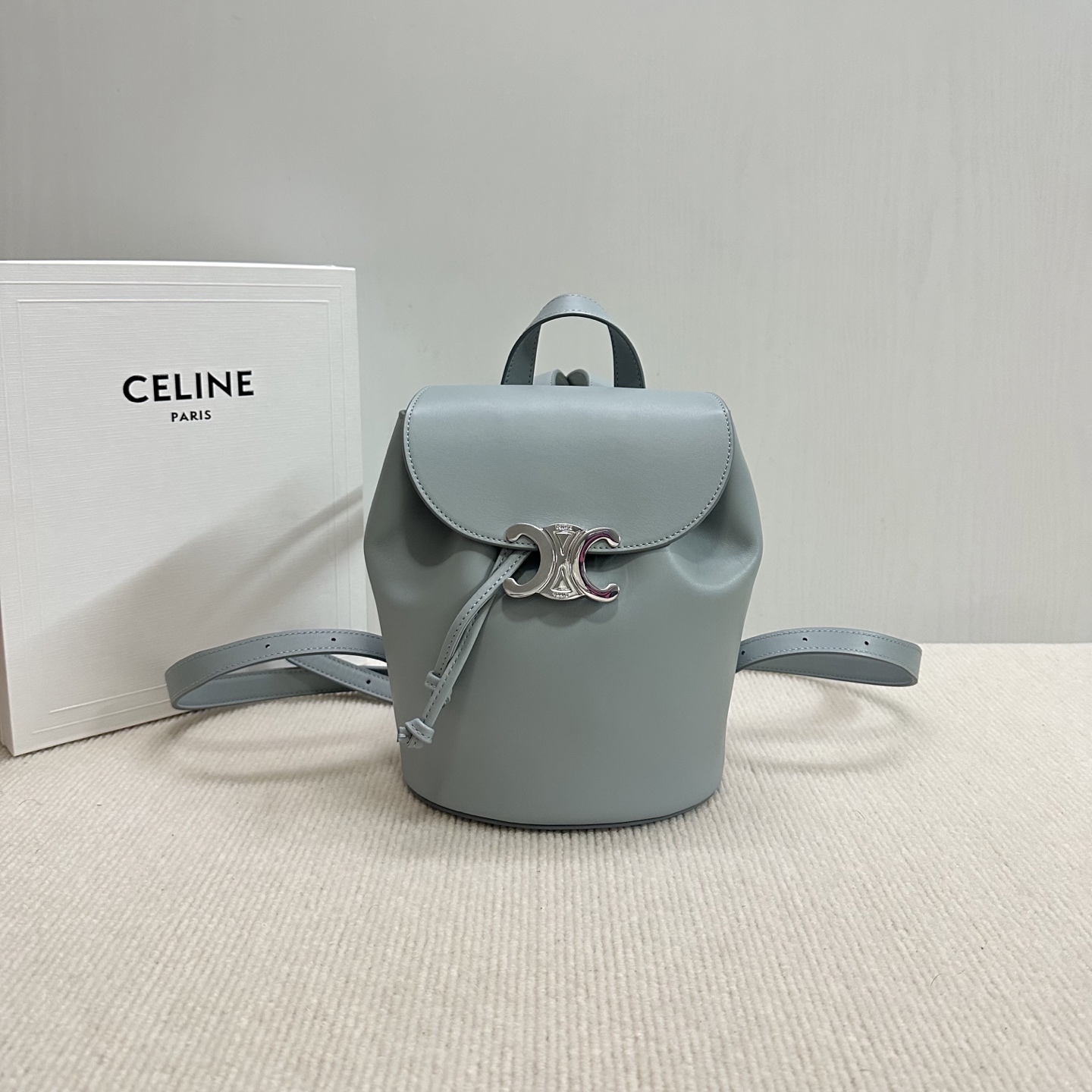Celine BACKPACK CELINE BONNIE IN Smooth Calfskin – ICE BLUE