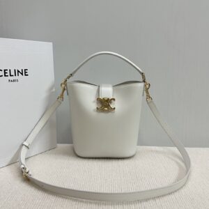 Celine SMALL BUCKET LOUISE IN SMOOTH CALFSKIN white- RICE |