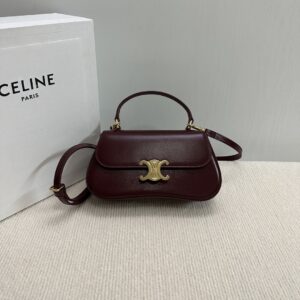 Celine TEEN CELINE LOLA in shiny calfskin – LIGHT BURGUNDY