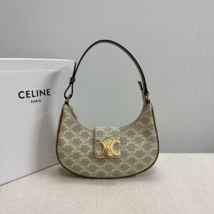 Celine MEDIUM TILLY BAG IN Triomphe canvas and calfskin – TAN | CELINE