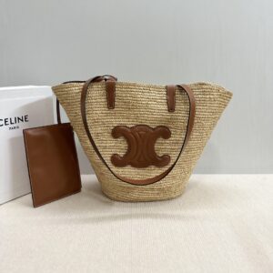 Celine MEDIUM SUPPLE CELINE CLASSIC PANIER in Raffia and