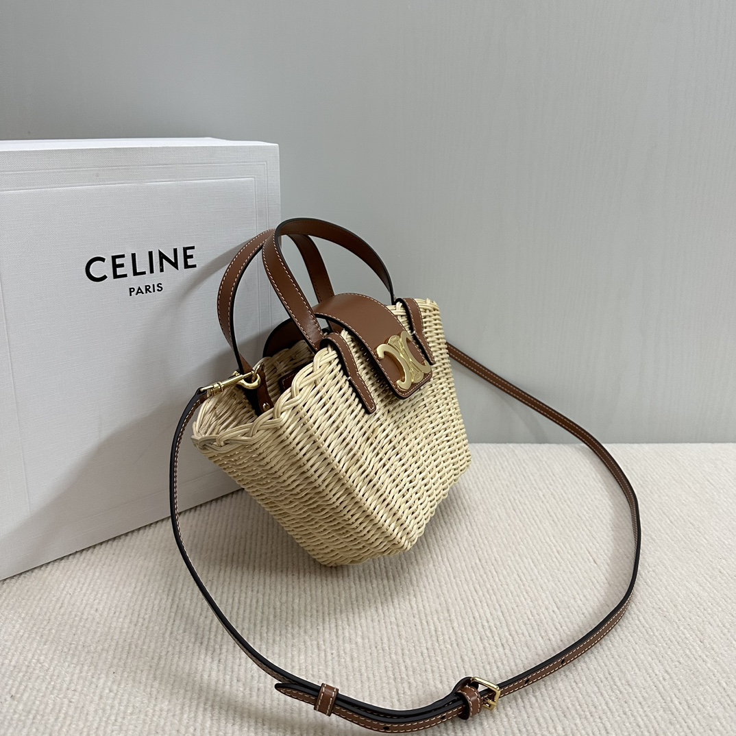 Celine TEEN COUFFIN IN WICKER AND NATURAL CALFSKIN – NATURA CELINE03149