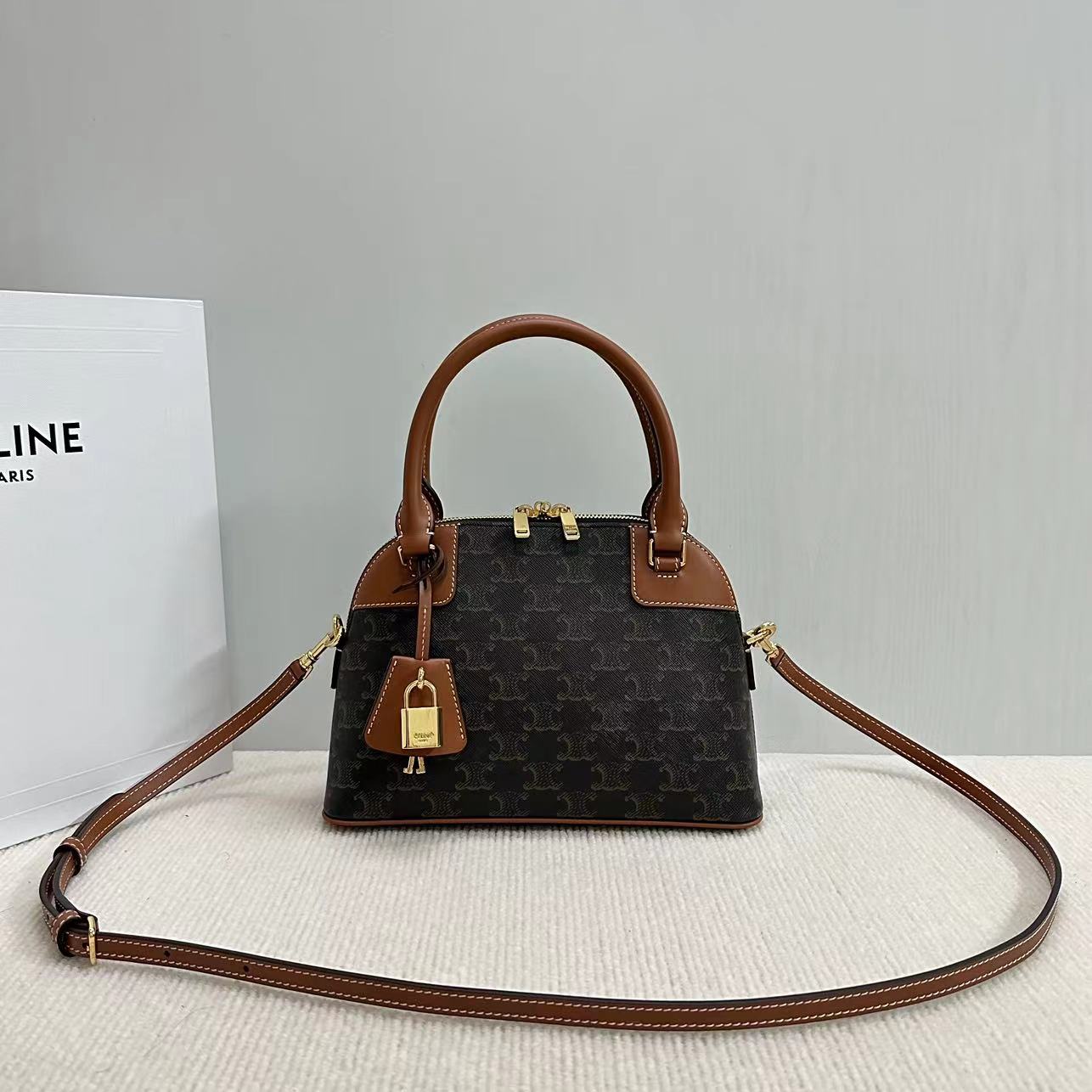 Celine TEEN HONORINE BAG IN Triomphe Canvas and Calfskin