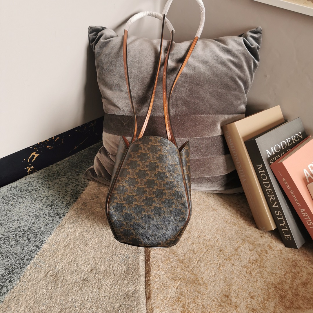 Celine Triomphe Marlou Bucket Bag – Brown Bucket Bags,