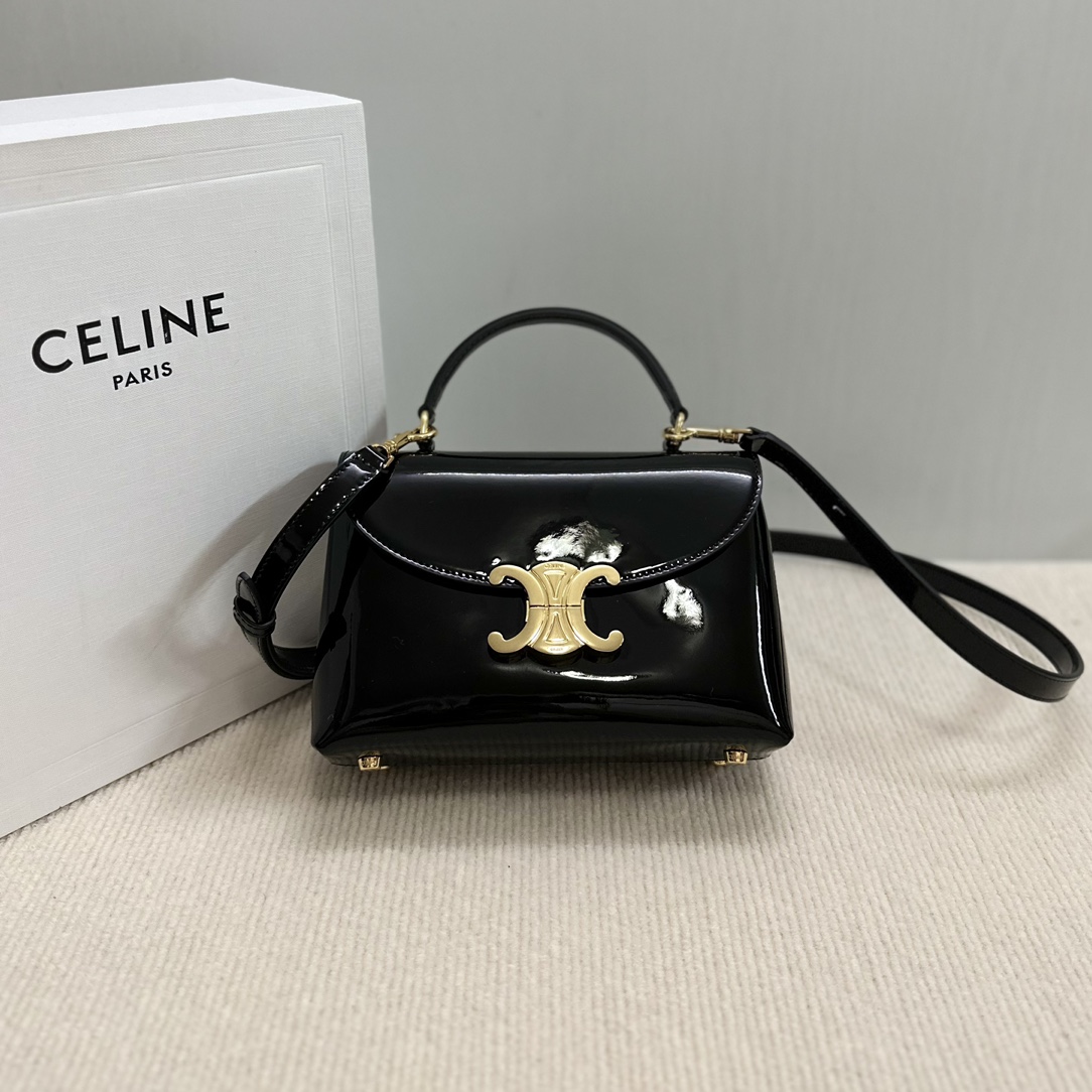 Celine Teen Nino Bag In Patent Calfskin Black | eBa