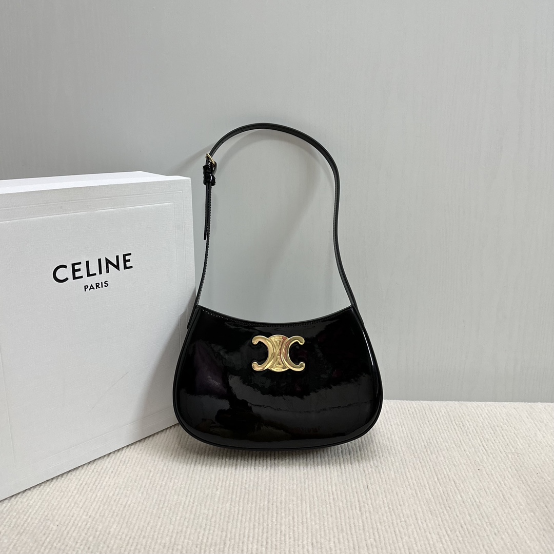 Celine MEDIUM TILLY BAG in PATENT CALFSKIN – BLACK | CELINE
