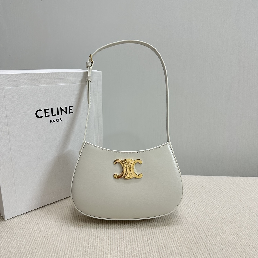 Celine MEDIUM TILLY BAG in Shiny Calfskin – PEARL BLUE | CELINE