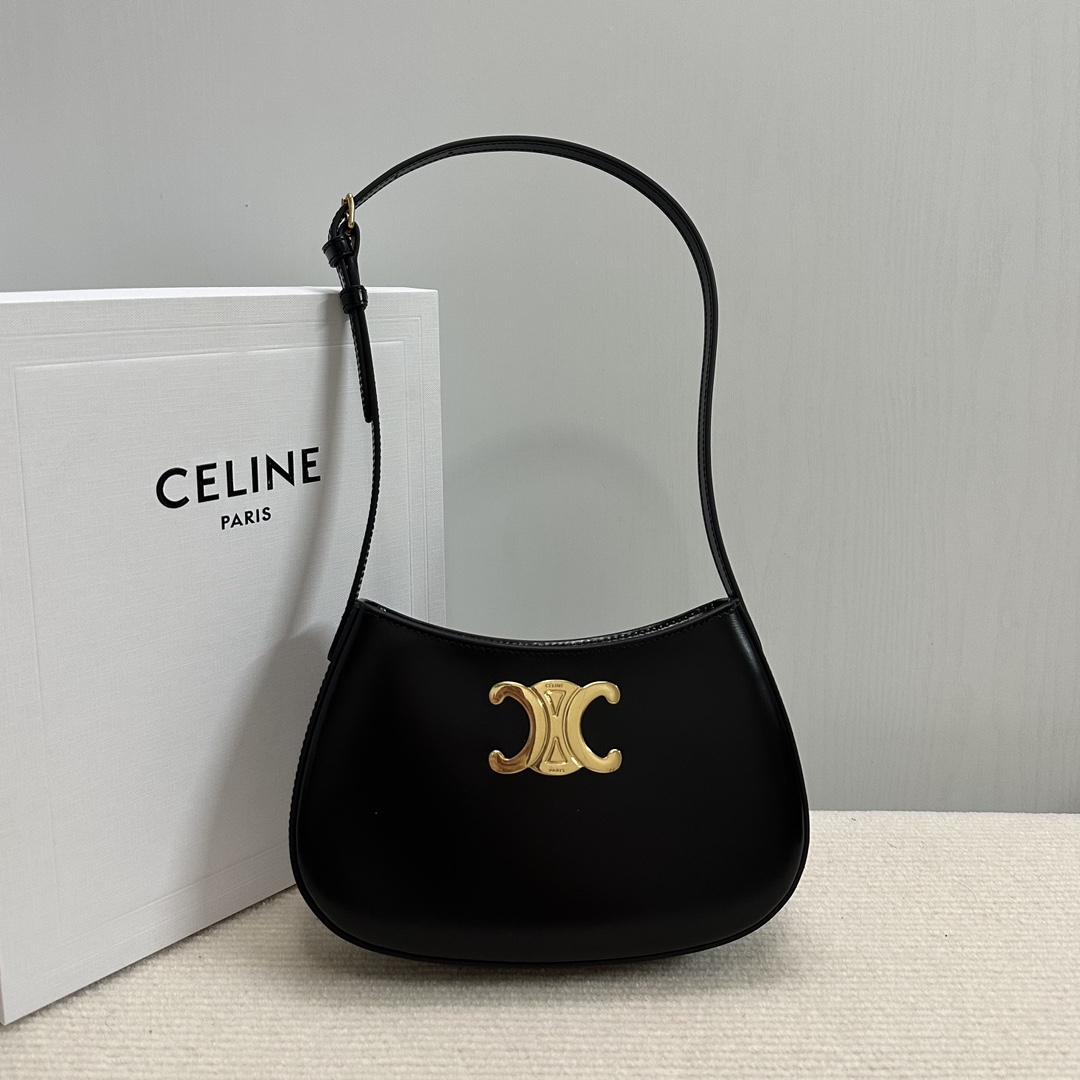 Celine CELINE Medium Shoulder Bag Tilly Triomphe Calf Leather