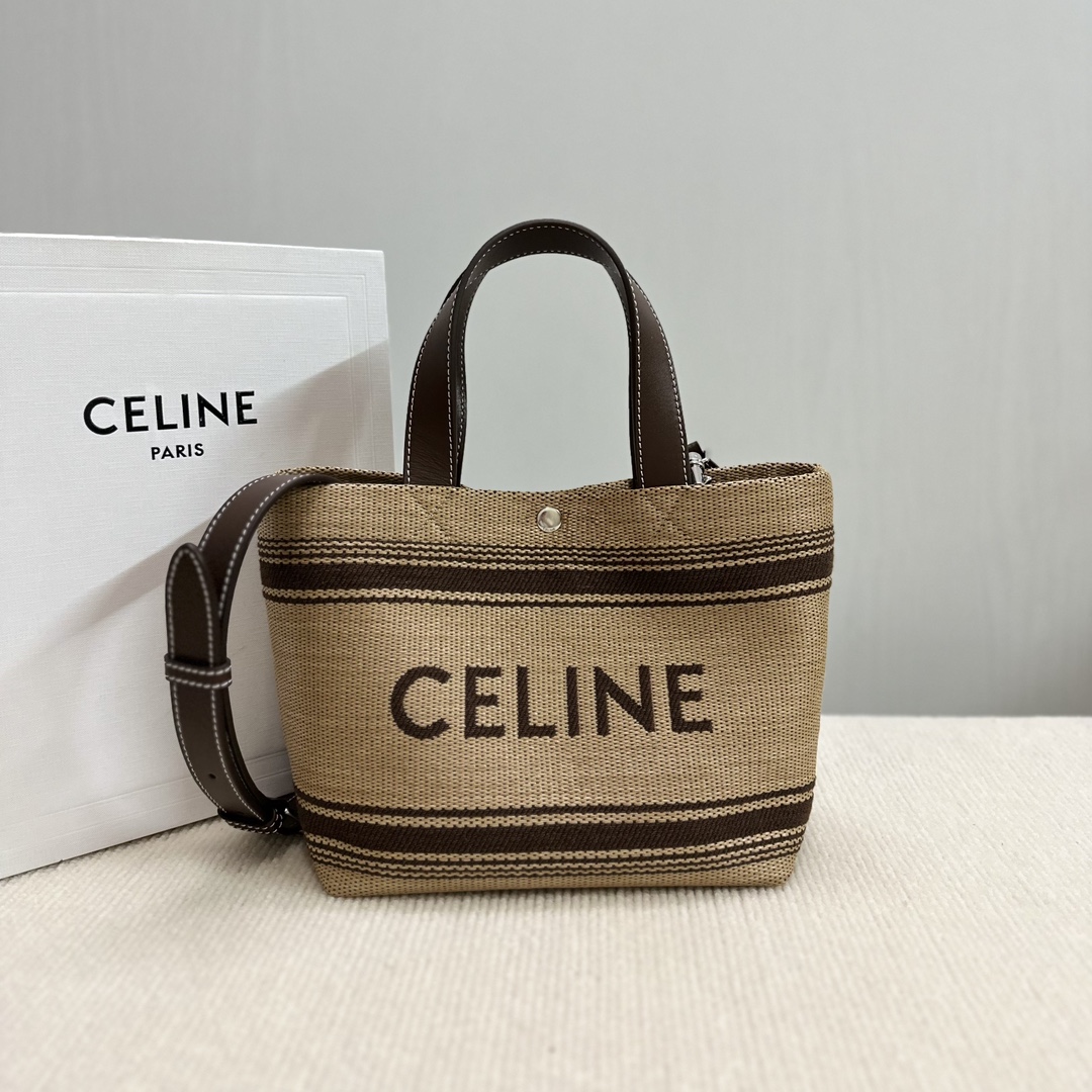 CELINE Handbag Shoulder bag Straw and straw basket bag