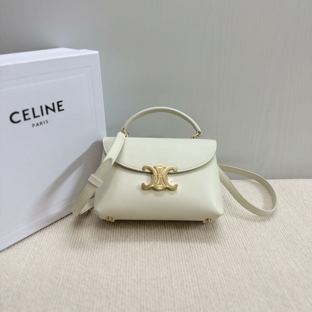 Celine Teen Nino Bag 118113 White Grained Leather – AAA Purse