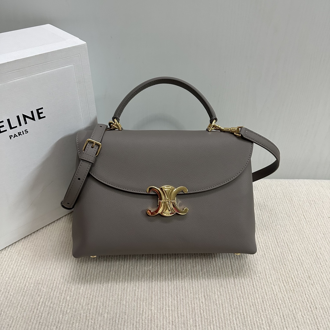 Celine MEDIUM NINO BAG IN SUPPLE GRAINED CALFSKIN – PEBBLE