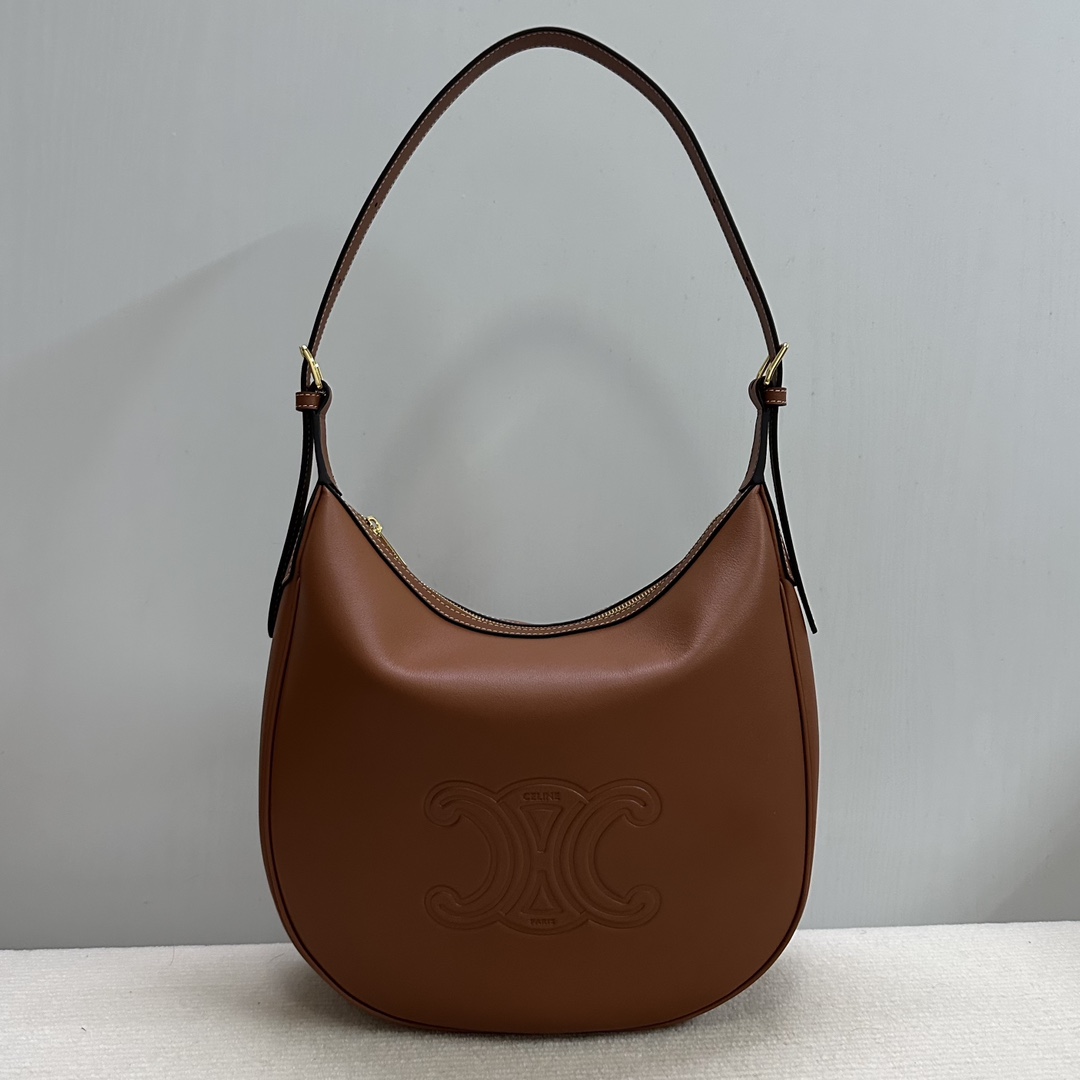 CELINE Supple Calfskin Medium Triomphe Heloise Shoulder Bag