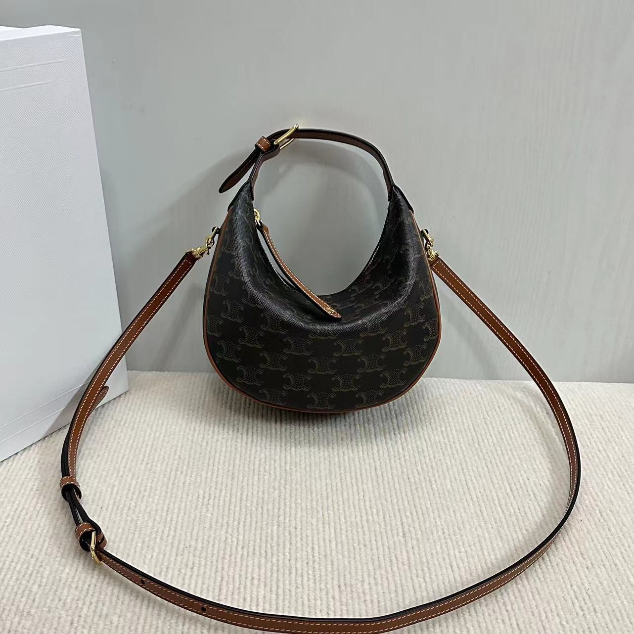 Celine Teen Celine Lulu IN TRIOMPHE CANVAS AND CALFSKIN – TAN |