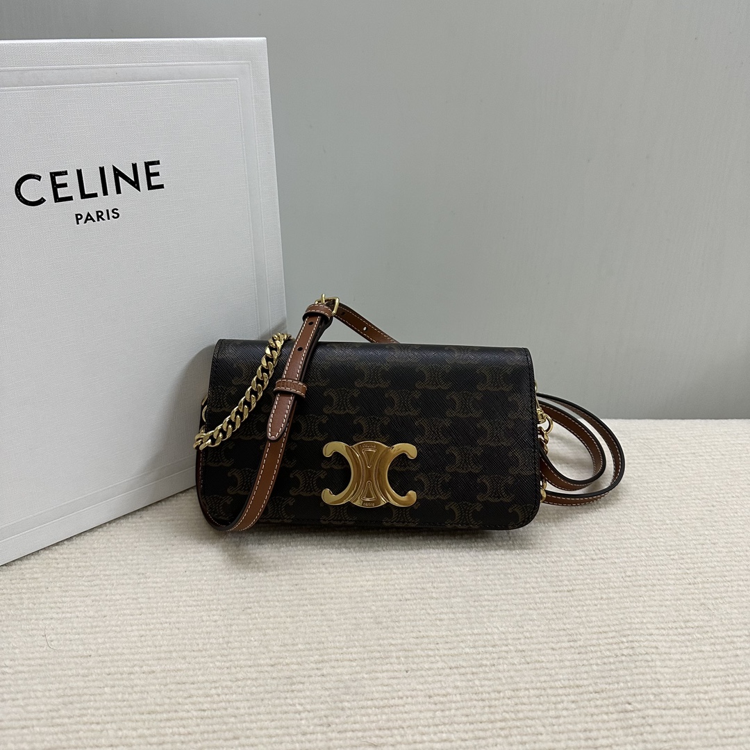 Celine MULTIPOCHETTE IN TRIOMPHE CANVAS and calfskin – TAN |
