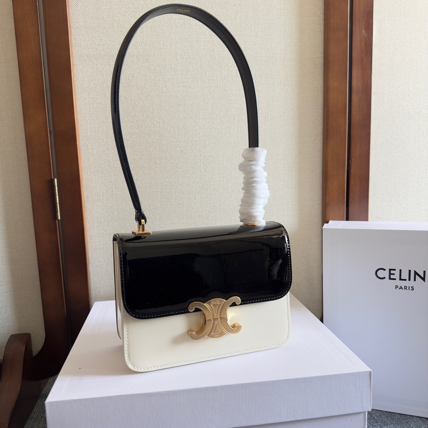 Celine TEEN GARANCE bag in BICOLOUR PATENT CALFSKIN –