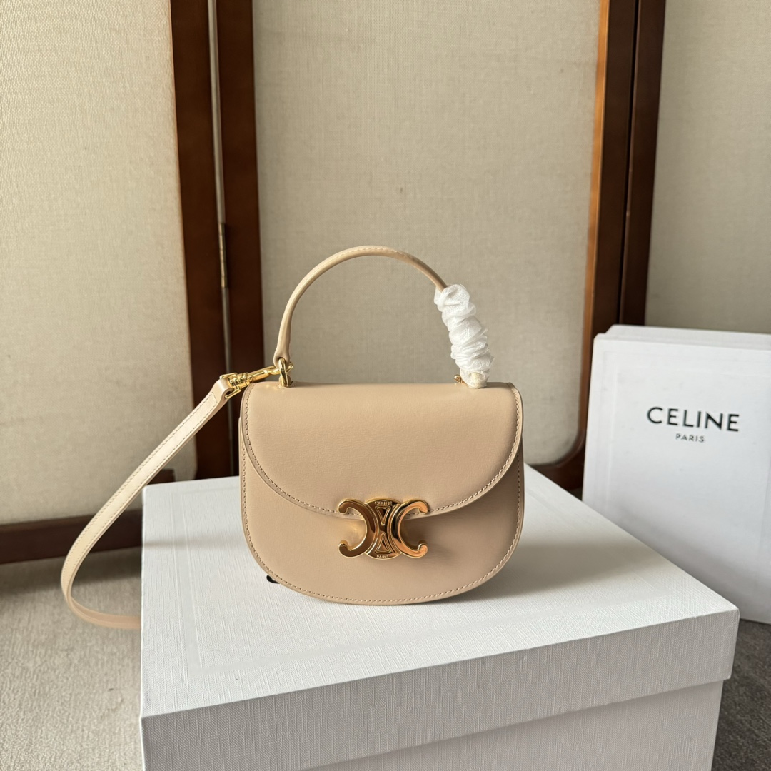 Celine Mini Besace Clea in Shiny Calfskin Nude | eBay
