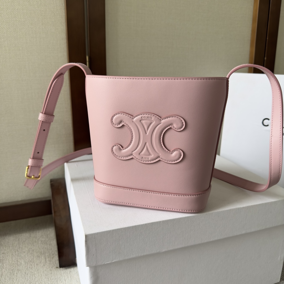Celine Cuir Triomphe Bucket Bag Mini 2023 – Pink Bucket Bags, Handbags – CEL312660