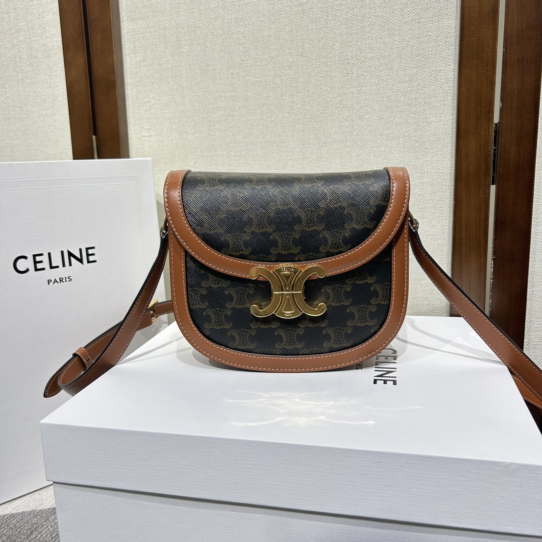 CELINE Céline Pre-Owned 2023 Mini Triomphe Coated Canvas