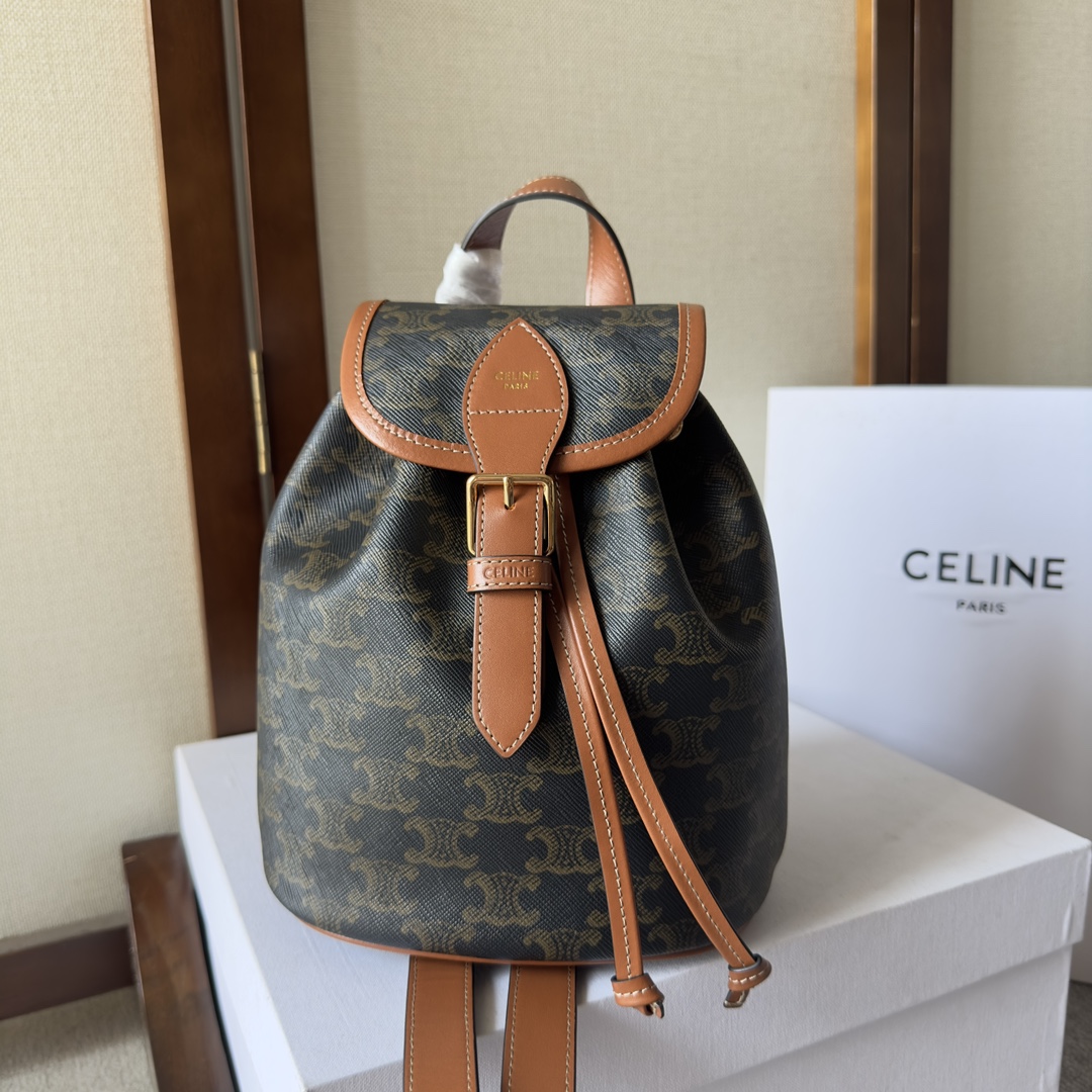 Celine Folco Backpack Triomphe Coated Canvas Mini |
