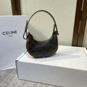 CELINE Ava Hobo Bag Brown Canvas/Leather for