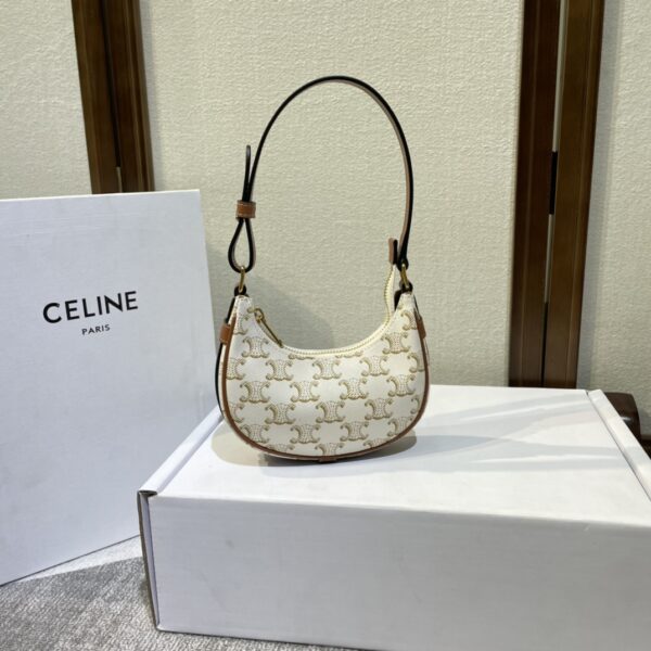 Celine AVA BAG IN TRIOMPHE CANVAS AND CALFSKIN – WHITE |
