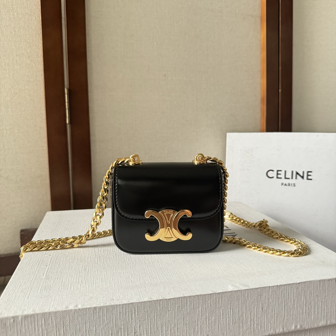 Celine | Bags | Celine Claude Chain Black Womens Calf Shoulder Bag