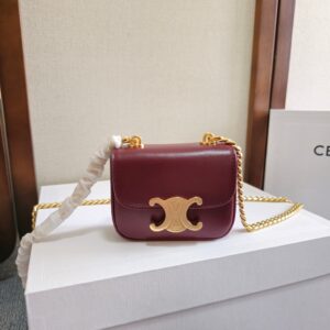 CELINE MINI CHAIN CLAUDE in Shiny calfskin