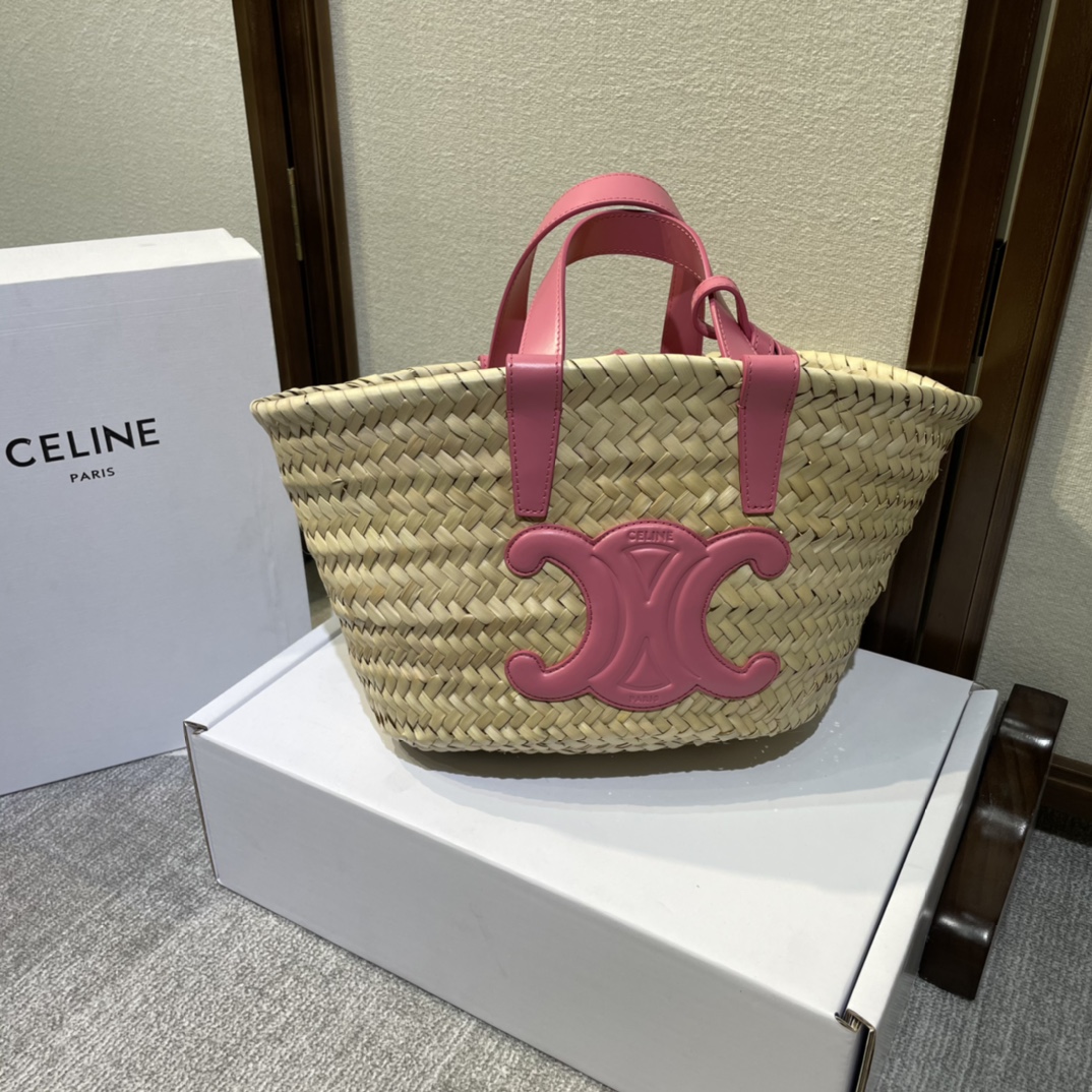 CELINE Raffia Calfskin Triomphe Teen Panier Lipstick 1392324 |