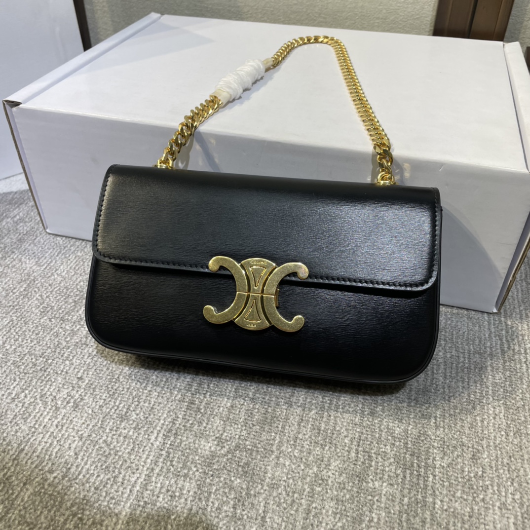Celine TEEN GARANCE bag IN shiny calfskin – BLACK | CELINE
