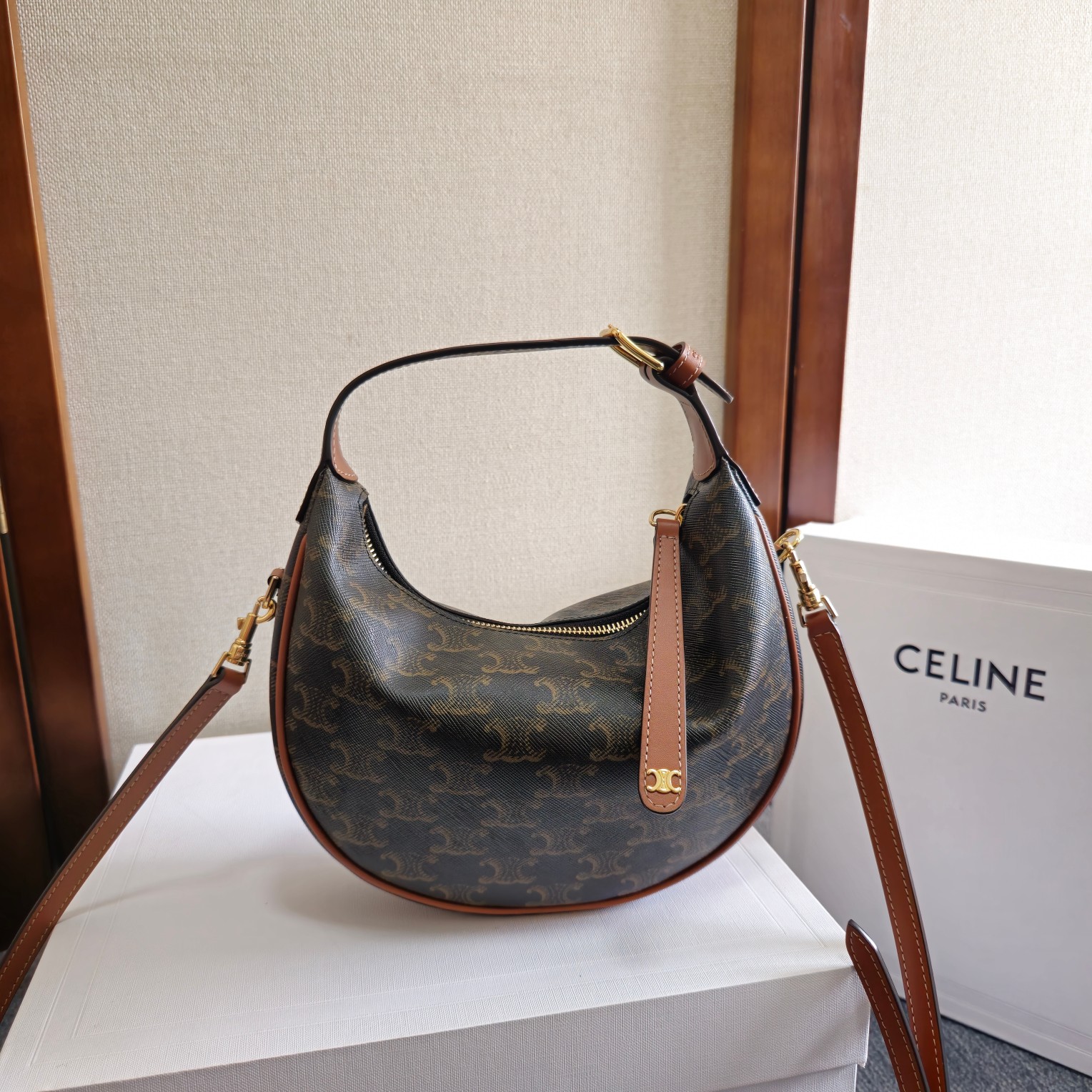 CELINE Teen Celine Lulu IN TRIOMPHE CANVAS AND CALFSKIN