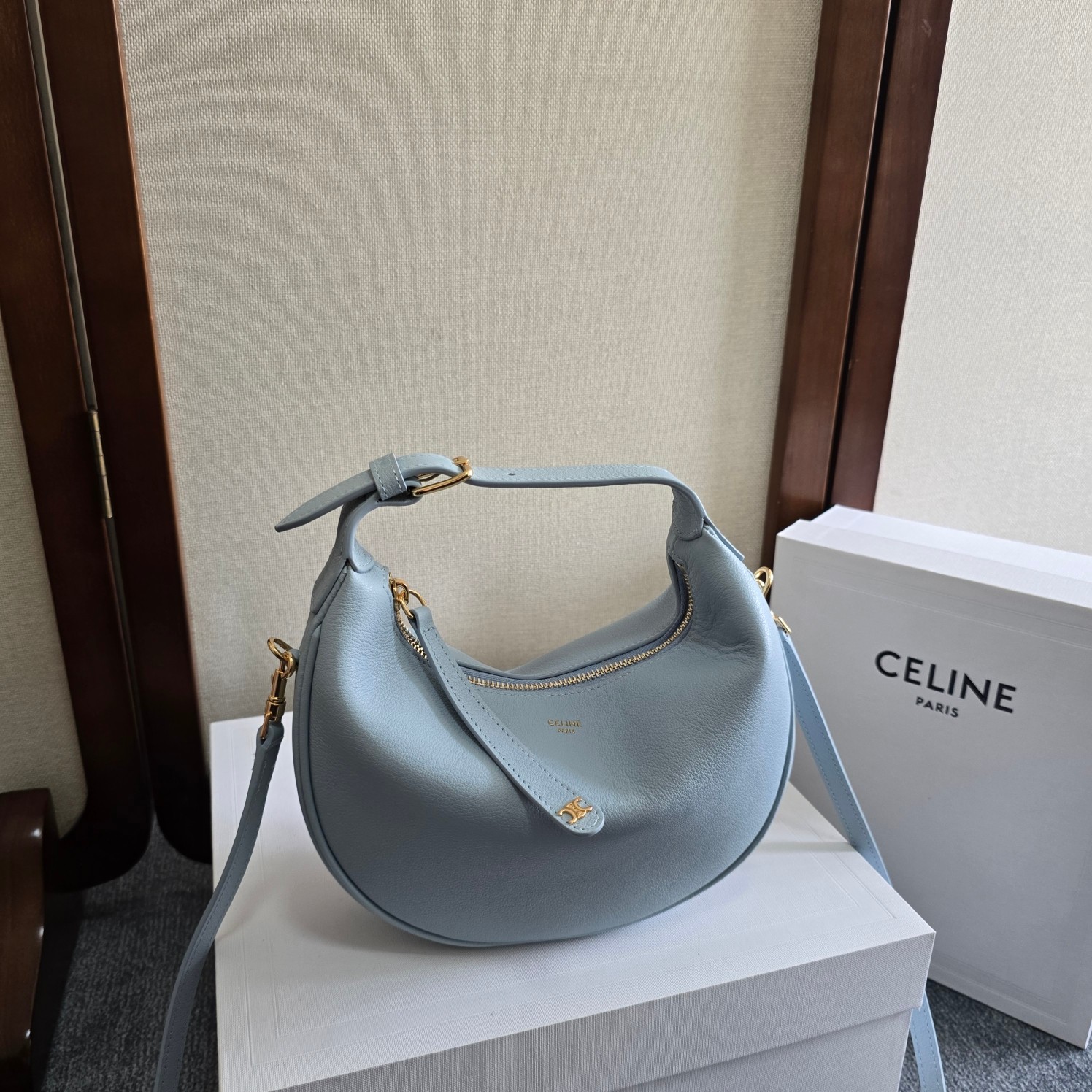 Celine Teen Celine Lulu IN SUPPLE GRAINED CALFSKIN – GLACIER