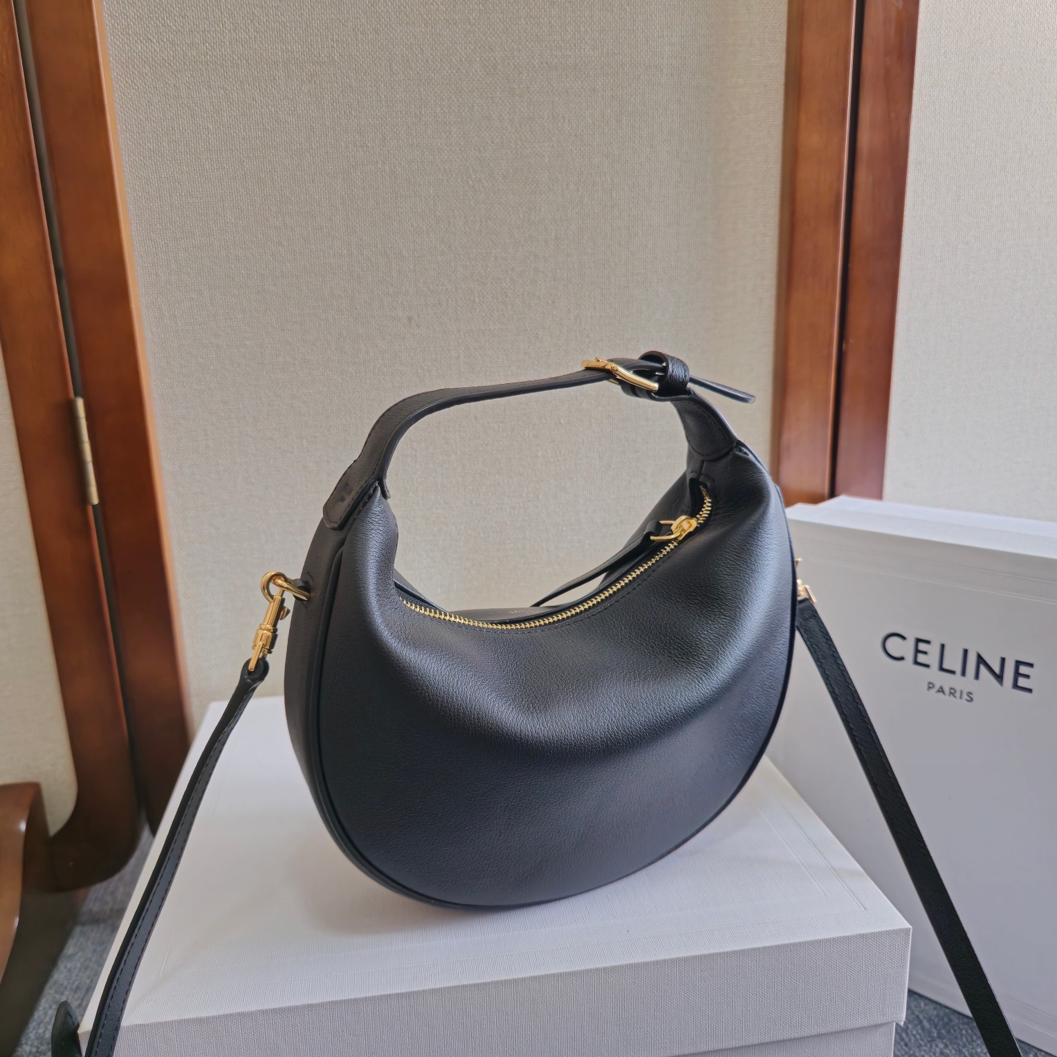 Celine Teen Celine Lulu IN Grained calfskin – BLACK | CELINE