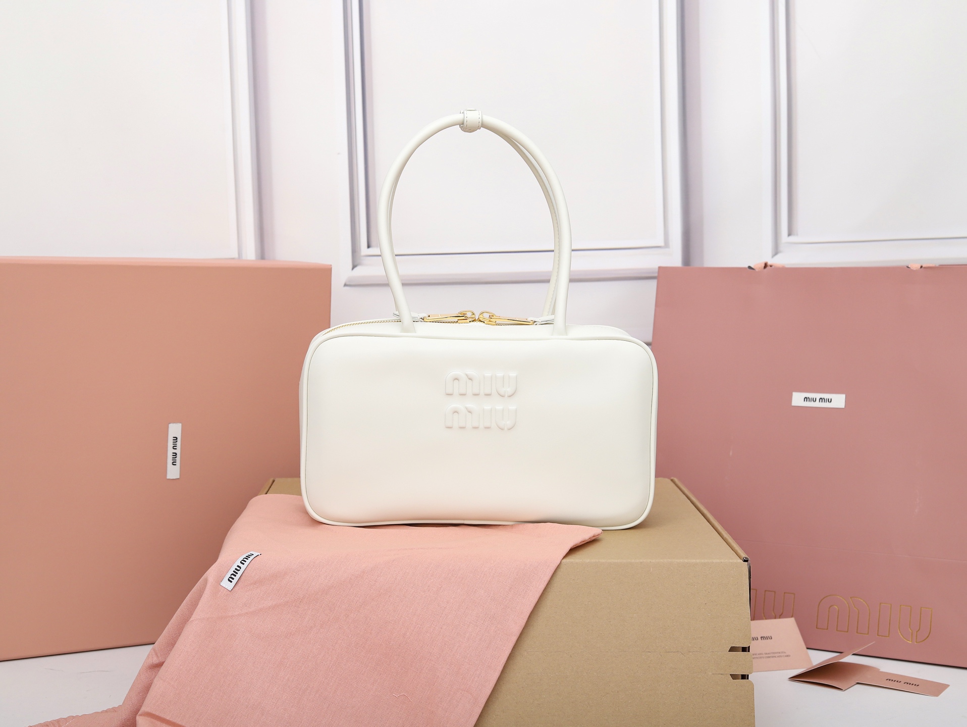 Miu Miu Beau Leather Bag | White |  CELINE06669