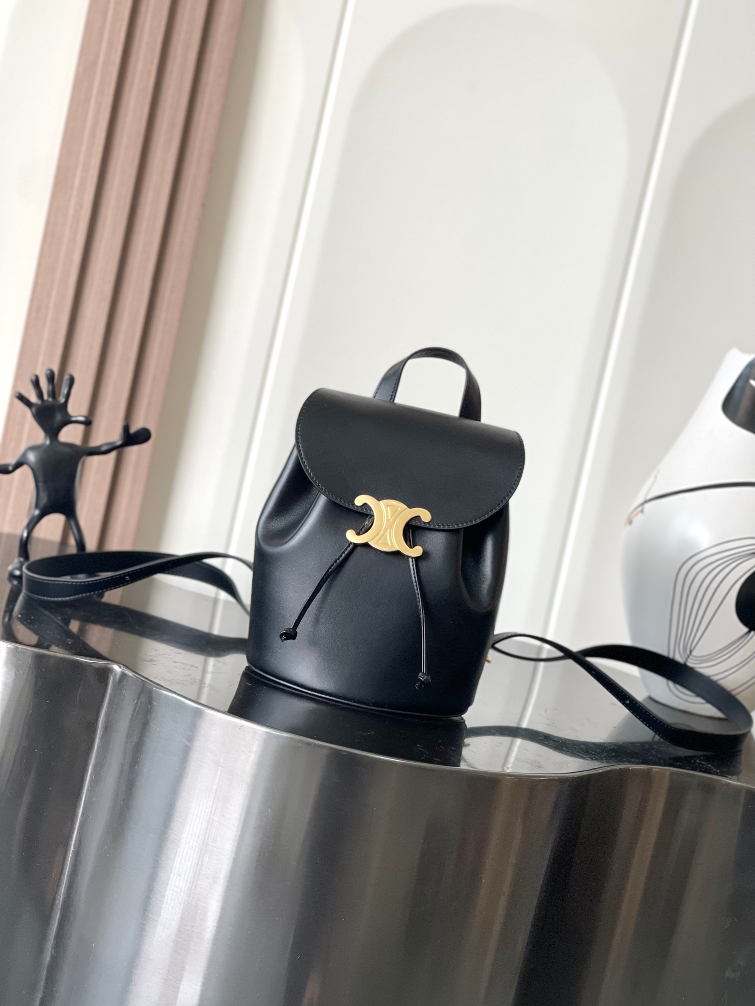 Celine Bonny Backpack Soft Calf Black 118703GGT 38NO
