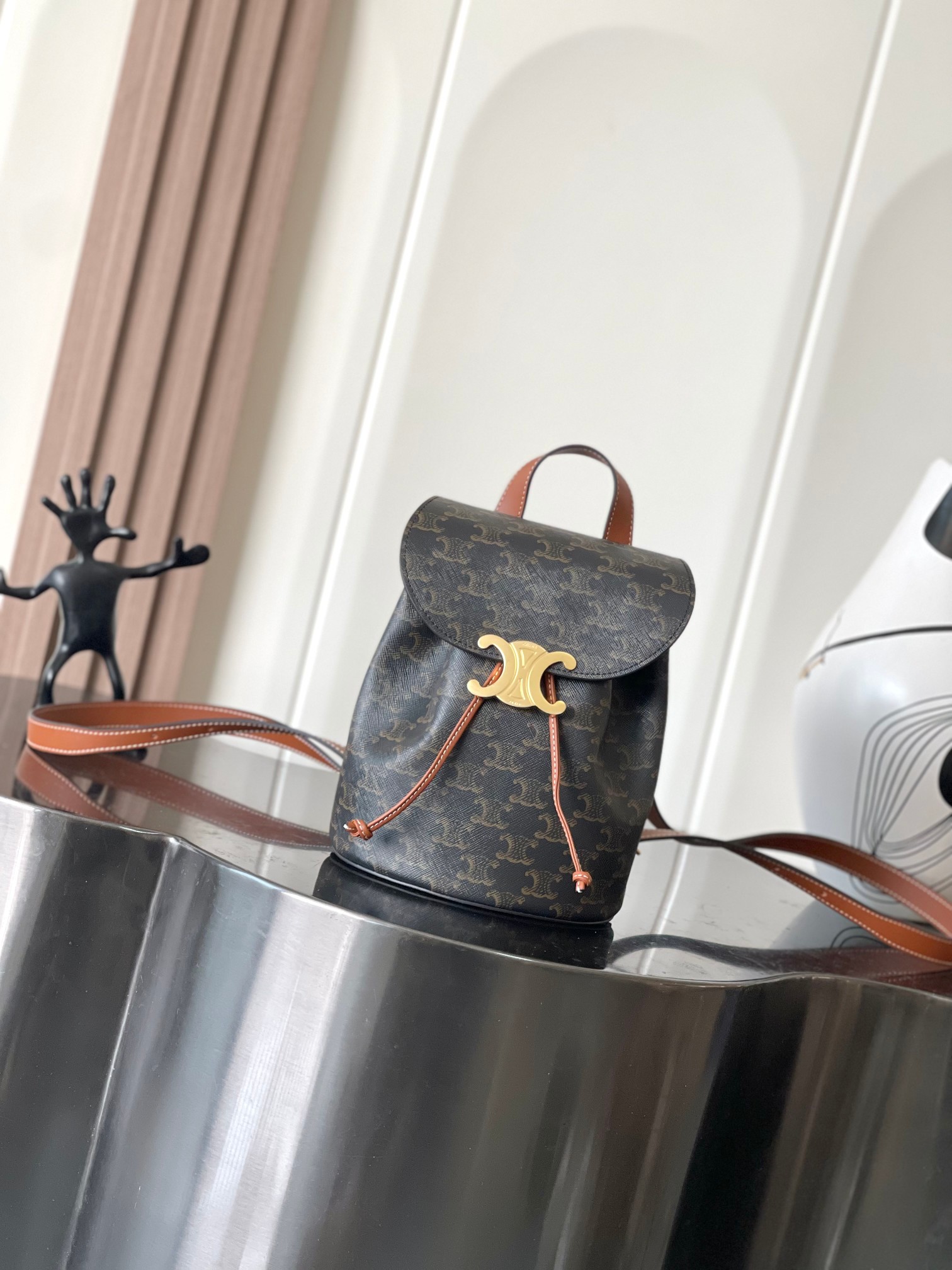 BACKPACK CELINE BONNIE IN Triomphe Canvas and calfskin