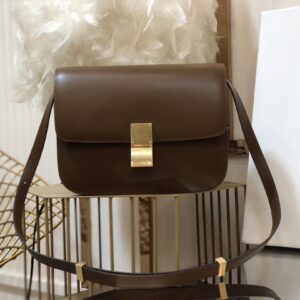 CELINE Box Calfskin Medium Classic Box Flap Bag Camel 1654918