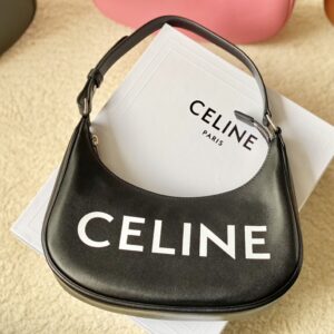 Celine Ava Alphabet Logo Unisex Bag in Black Leather For Sale at 1stDibs
