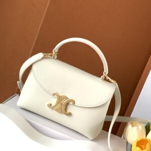Celine TEEN CELINE LOLA in shiny calfskin – WHITE COTTON |