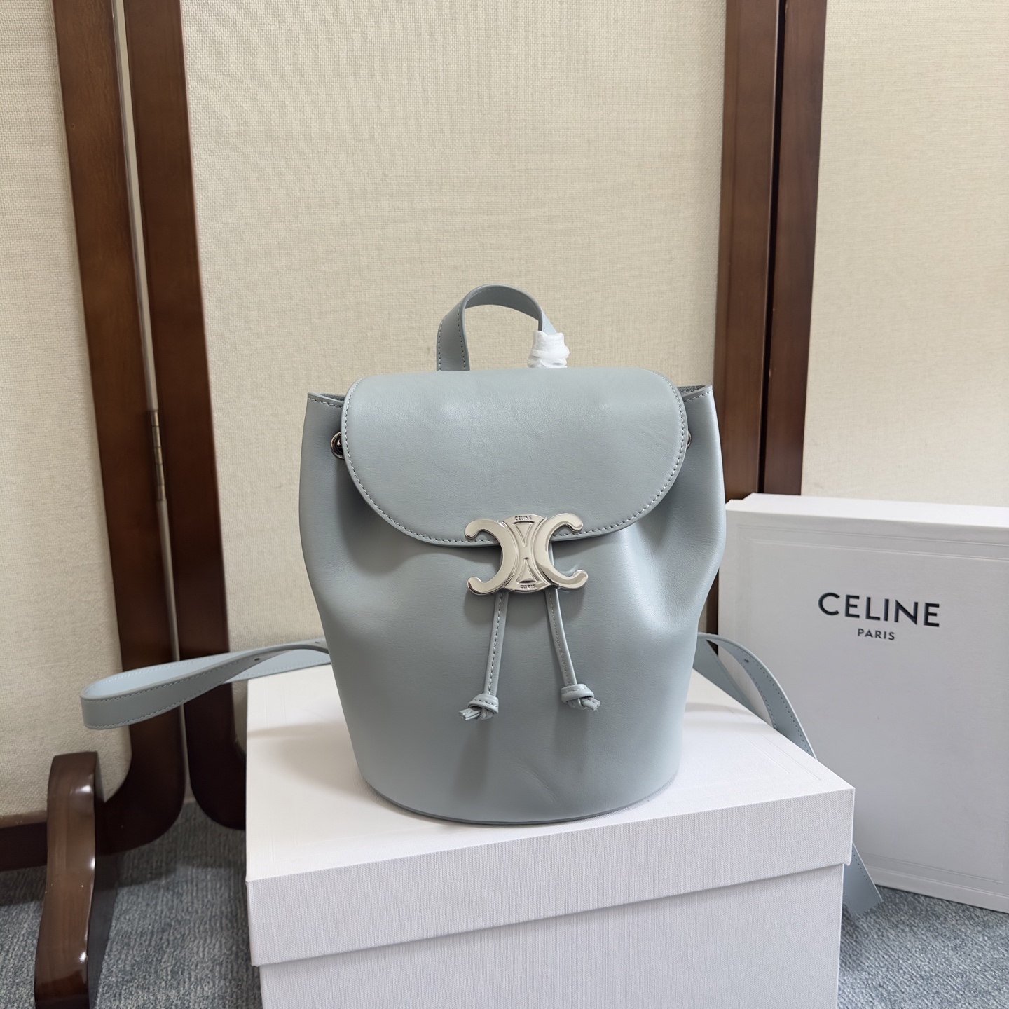 Celine BACKPACK CELINE BONNIE IN Smooth Calfskin – ICE BLUE