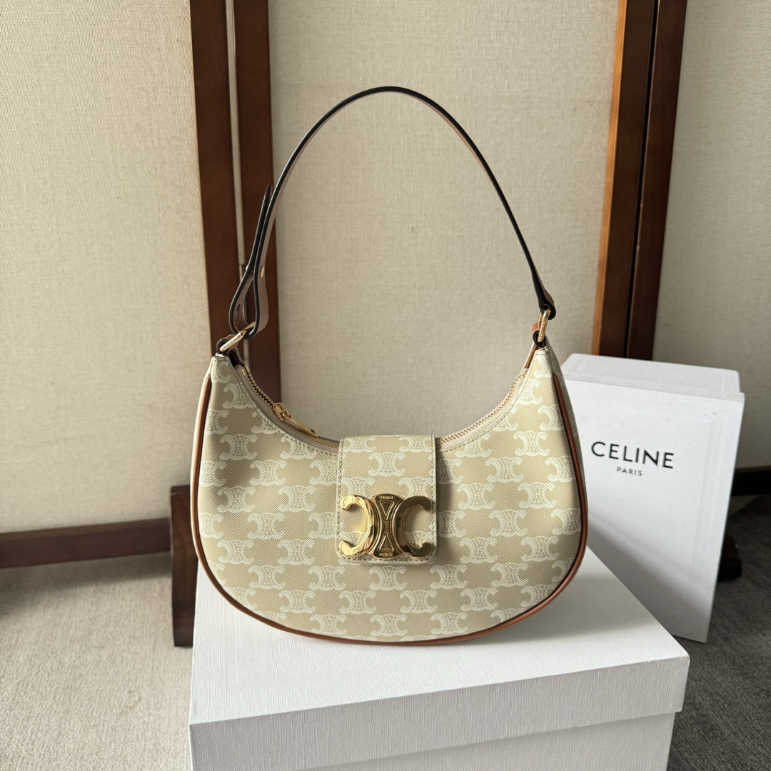 Celine Medium Ava Triomphe Bag in Triomphe Canvas and