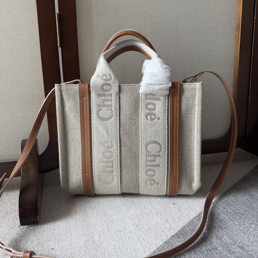 Chloé Chloé Small Woody Tote Bag In Linen | Chloé