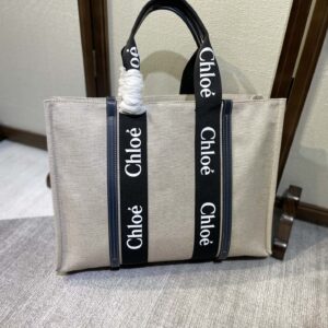 Chloe WOODY Medium Canvas Tote Bag Handbag