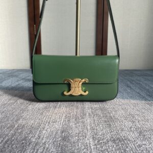 CELINE Shiny Calfskin Medium Triomphe Forest 855067