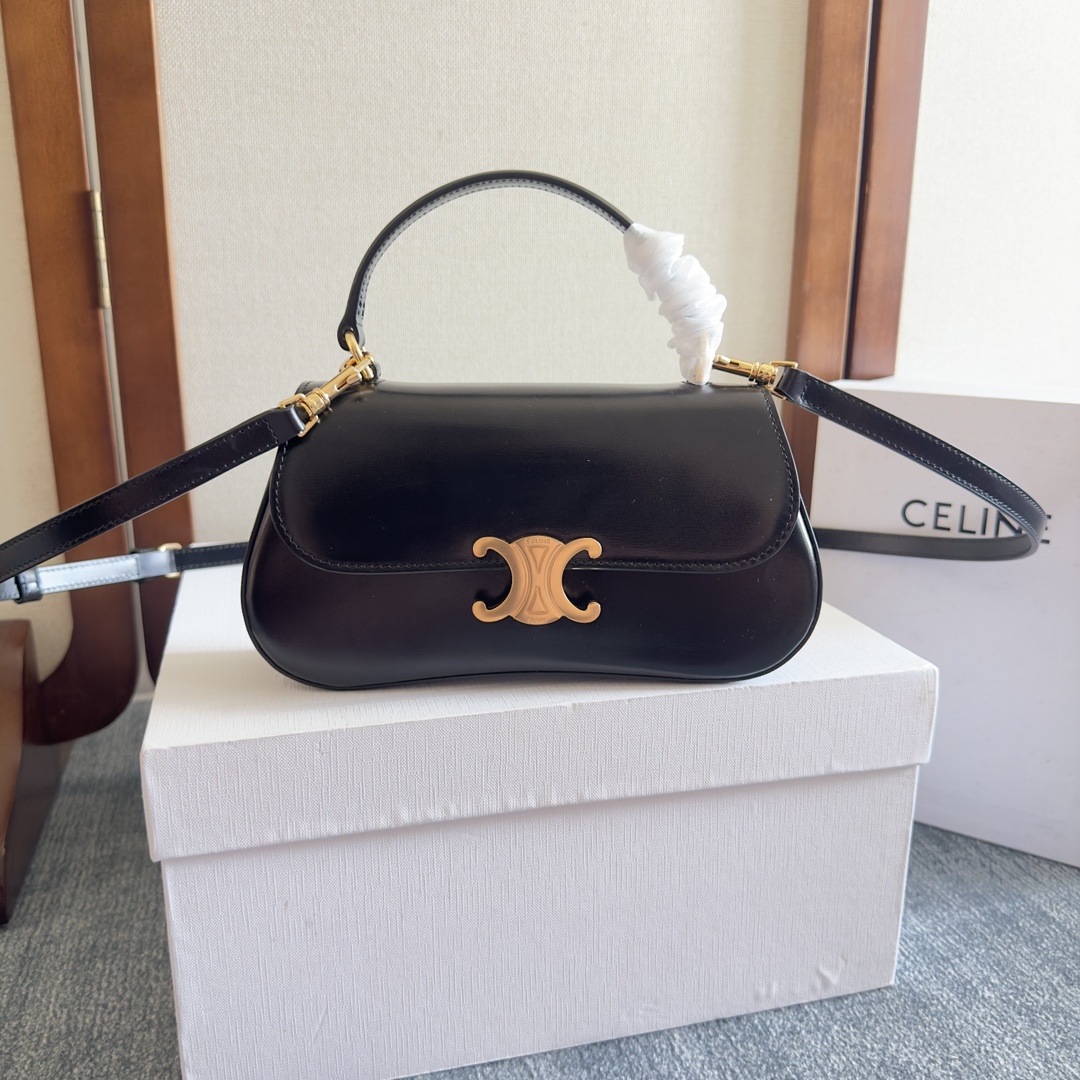 Celine MINI BESACE CLEA IN PATENT CALFSKIN – BLACK | CELINE