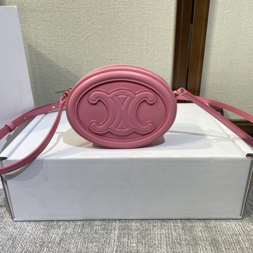 Celine 2021 Small Triomphe Oval Crossbody Pink | eBay